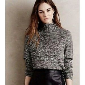 Moth Annona Wool Blend Mock Turtleneck Pullover Gray Sweater -Size Medium M